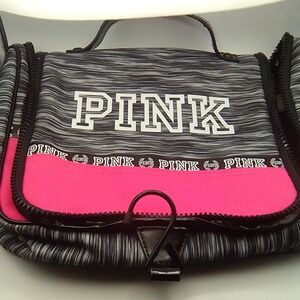 PINK Victoria's Secret Black and Pink Travel Caddy Cosmetic Bag